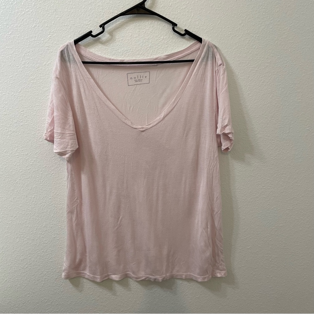 Nollie v neck shirt white medium
